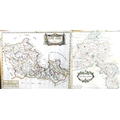 After Robert Morden (British, 1650-1703): two 17th century hand coloured maps, 'Oxfordshire', 42.5 b... 