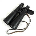 A pair of WWII German military BMJ binoculars, of typical ice-cream cone form, complete with case an... 