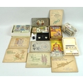 A collection of cigarette cards and other collectables, including a small Winston Churchill plaster ... 