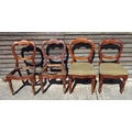 A set of four late Victorian mahogany balloon back chairs, A/F. (4)