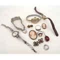 A group of silver and costume jewellery, including a silver gate-link bracelet 0.5toz, two  silver m... 