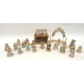 A group of twenty one Brambly Hedge figurines, a BH8 Fire place and a BH16 Floral arch  , most with ... 