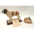 Two Border Fine Arts models, a limited edition St Bernard, 23.5cm high, with certificate 37/500 and ... 