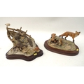 Two limited edition Border Fine Arts models, an Otter family with a crab, 129/850, 19 by 25 by 21cma... 