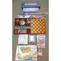 A collection of board games, puzzles and a games compendium with chess set and roulette wheel. (1 bo... 
