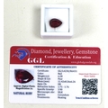 A heat treated pear cut 6.28ct loose ruby, with GGL certificate.