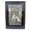 After Joshua Reynolds, early 20th century print engraving 'Lady Betty Delune & Children' by Everett ... 