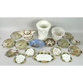 A group of ceramics, including two pieces of Casa Pupo cream ware, an Art Deco style enamel decorate... 