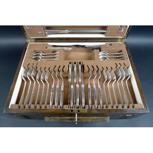5 - An Elizabeth II canteen of silver plated flatware, James Dixon & Sons Sheffield, with Art Deco style... 