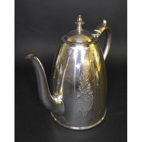 1 - A five piece Elkington Silver plated tea and coffee service, of beehive form with foliate bright cut... 