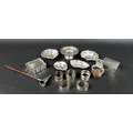 A group of Victorian and later silver items, comprising an Edwardian silver jewellery and ring box, ... 