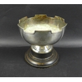 A George V silver circular footed bowl, with castellated rim, engraved initials 'CGS 1st June 1919',... 