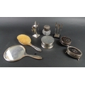 A group of Victorian and later silver and tortoise shell dressing table items, including a silver li... 