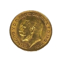 A George V gold half sovereign, 1913.