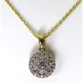 A 9ct gold and diamond cluster necklace, the pendant set with approximately 0.3ct of diamonds, on 18... 