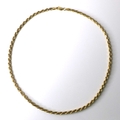 A 9ct gold geometric rope twist chain necklace, 40cm long, 15.6g.