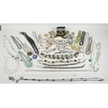A collection of costume jewellery, including some silver and gold plated items, a 9ct gold pendant p... 