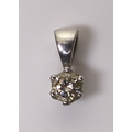A platinum and diamond solitaire pendant, the single diamond of approximately 0.25ct, claw set to a ... 