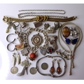 A group of vintage and later silver jewellery, including a silver gilt rope necklace, a similar neck... 