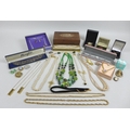 A group of designer, vintage and later costume jewellery, including a KJL faux pearl necklace by Ken... 