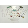 A collection of costume jewellery, including a five stone turquoise T bar bracelet, with matching ch... 
