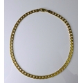 A 9ct gold flattened curb link chain necklace, 43.5cm long, 31.8g.