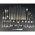 A group of Victorian and Edwardian silver flatware, mostly small spoons, including a set of six coff... 