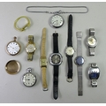 A group of vintage and later wristwatches, comprising a gentleman's vintage Secura watch in stylised... 
