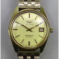 A Longines Five Star Admiral automatic gentleman's wristwatch, gold plated and steel backed, gold di... 