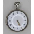A Regency George III silver pair cased pocket watch, key wind, with verge escapement and fusee movem... 