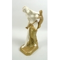 An Edwardian Royal Worcester porcelain figurine, modelled as The Bather Surprised, after Sir Thomas ... 