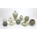 A group of ten early 20th century Chinese and other ceramics, including a meiping crackle glazed vas... 