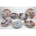 A group of 19th century and later Japanese imari wares, including a bowl decorated internally and ex... 