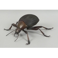 A late 20th century copper sculpture, modelled as a Tok Tokkis beetle, with blue stone inset eyes, s... 