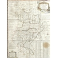 After Emmanuel Bowen, an 18th century map, 'Bedford Divided into its Hundreds', engraving, hand colo... 