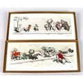 After Arthur Boris O'Klein (Russian/French, 1893-1985): two humorous hand coloured engravings of dog... 