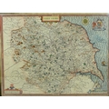 After John Speed (1552-1629), an early 17th century map of Yorkshire, Sudbury & Humble dated 1610, l... 