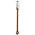 A Victorian mahogany stick barometer, Abraham & Co, 20 Lord Street, Liverpool, with engraved ivory g... 