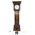 An early 19th century mahogany and oak long case clock, circular white enamel dial signed Deacon Lei... 