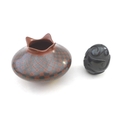 Two pieces late 20th century Native American pottery, a Yoly Ledezma Native Pottery Vase with checqu... 