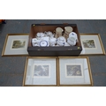 A group of ceramics and prints, including a Royal Worcester part tea set, and four reproduction fish... 