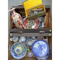 A collection of Chinese and Japanese ceramics and collectables, including blue and white bowl with s... 