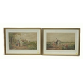 In the manner of David Cox the younger, two 19th century watercolours of farm labourers, both signed... 