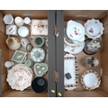 A group of mixed ceramics, including Wedgwood jasper wares, a collection of thimbles. (2 boxes)
