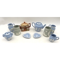 A group of ceramics, comprising nine pieces of Hudson Hanley Jasperware, including a pair of 1964 Wo... 