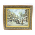 Robert Hanson, 20th century Impressionistic 19th century continental street scene oil on board, sign... 