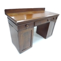 A Victorian mahogany twin pedestal desk.