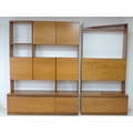 A collection of White & Newton 'Encore' teak shelving and cabinet units.