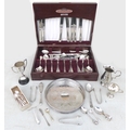 A Cooper Ludlum part filled canteen of silver plated flatware and other flatware. (1 box)