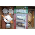 A group of ceramics and collectables, including three boxed Royal Doulton bird decanters, Buzzard, M... 